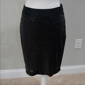 The Limited Black Sequin Midi Skirt NWT - size 4